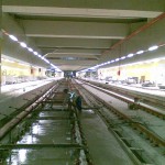 Bombeo de hormigón con tubería. Túnel Tren de Cercanías Guadalhorce - Aeropuerto de Málaga